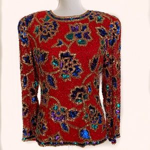Vintage Oleg Cassini Sequin Beaded Top